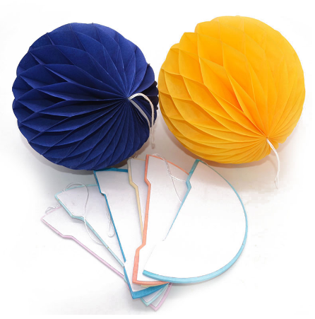 Yuvarlak Şekil Kağıt Fener Süs 25 cm 4 Adet