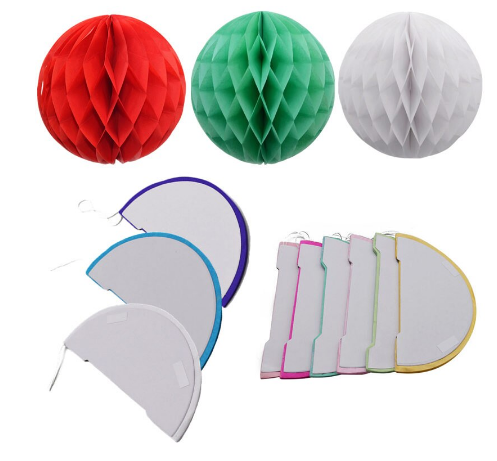 Yuvarlak Şekil Kağıt Fener Süs 25 cm 4 Adet