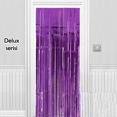  Işıltılı Duvar ve Kapı Perdesi Mor Renk 90x200 cm