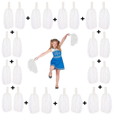 12 Çift ( 24 Adet ) Beyaz Renk 23 Nisan 19 Mayıs 29 Ekim Okul Gösteri Ponponları 