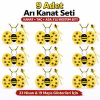 9’lu Arı Kostüm Seti – Kanat Taç Asa