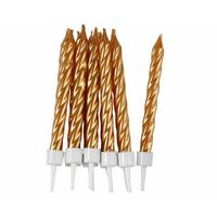 Altın Gold Renk Doğum Günü Evlilik Yıldönümü Pasta Mumları 10 Adet