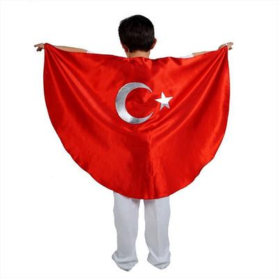 Ay Yıldız Baskılı Bayrak Pelerin 90x120 cm