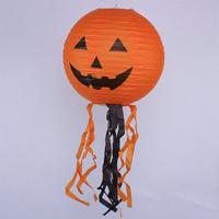 Balkabağı Kağıt Süs - Kabak Dekor Yuvarlak Fener Süs 25 cm