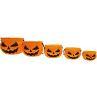 Balkabağı Şeker Kovası - Halloween Kabak Kova 5 li