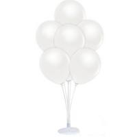 Balon Standı ve 10 Adet Sedefli Metalik Beyaz Balon Seti