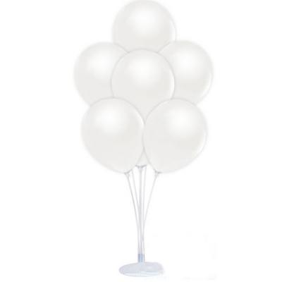 Balon Standı ve 10 Adet Sedefli Metalik Beyaz Balon Seti