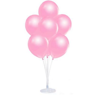 Balon Standı ve 10 Adet Sedefli Metalik Pembe Balon Seti