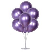 Balon Standı ve 7 Adet Lila Renk Krom Balon Seti