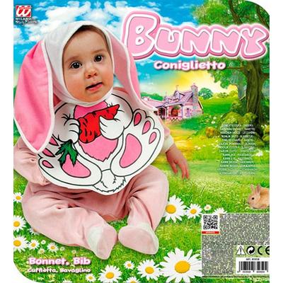 Bebek Boy Tavşan Şapkası ve Önlük Seti