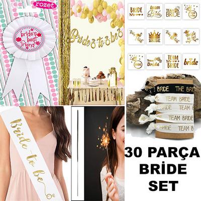 Bekarlığa Veda Gecesi Partisi Bride Aksesuar Lüks Parti Seti 30 Parça