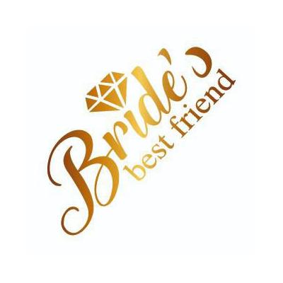 Bekarlığa Veda Partisi Bride's Best Friends Dövmesi Altın Renk 