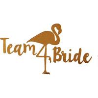 Bekarlığa Veda Partisi Flamingolu Team Bride Dövmesi Altın Renk