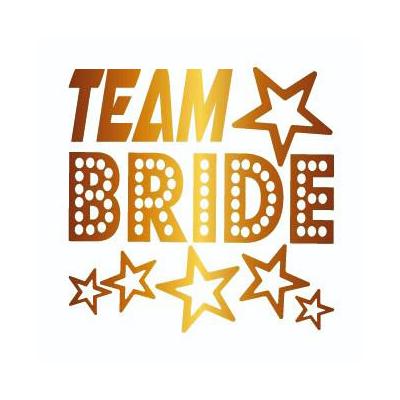 Bekarlığa Veda Partisi Yıldızlı Team Bride Dövmesi Altın Renk 