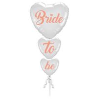 Bride To Be Buket Seti Folyo Balon 3lü Rose Gold Renk 100 cm