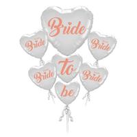 Bride To Be Team Bride Folyo Balon Buket Seti 5li Set Rose Gold Renk 100 cm