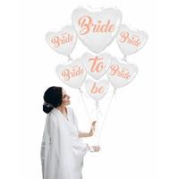 Bride To Be Team Bride Folyo Balon Buket Seti 5li Set Rose Gold Renk 100 cm