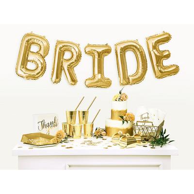 Bride Yazılı Bekarlığa Veda Partisi Folyo Balonu Altın Renk 100 cm