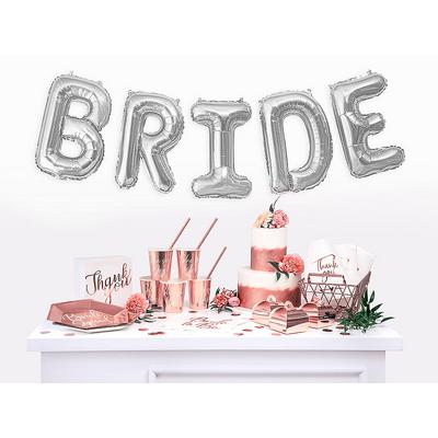 Bride Yazılı Bekarlığa Veda Partisi Folyo Balonu Gümüş Renk 100 cm