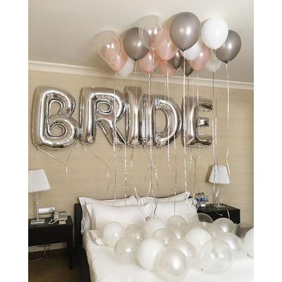 Bride Yazılı Bekarlığa Veda Partisi Folyo Balonu Gümüş Renk 100 cm
