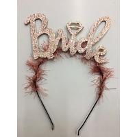 Bride Yazılı Metalize Rose Renk Bekarlığa Veda Parti Tacı 