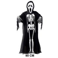 Çocuk Boy İskelet Kostüm-Fosforlu İskelet Eldiven-İskelet Maske Seti