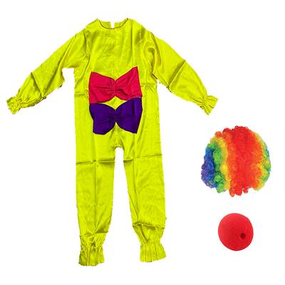 Çocuk Palyaço Kostümü Peruğu ve Burnu 10-11 Yaş Model 11