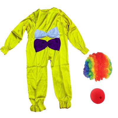 Çocuk Palyaço Kostümü Peruğu ve Burnu 6-7 Yaş Model 8