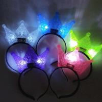 Ekstra Lüks Parlak Yanıp Sönen Led Işıklı Kral-Kraliçe Tacı Parti Tacı 16x18 cm 