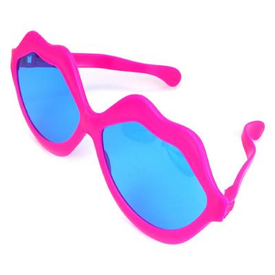 Fuşya Renk Pembe Renk Mega Boy Jumbo Dudak Şekilli Parti Gözlüğü