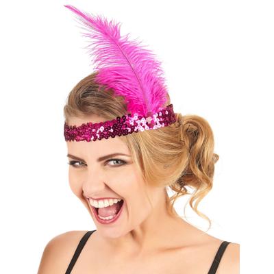 70'ler 80'ler ve 90'lar Temalı Fuşya Renk Çarliston Saç Bandı