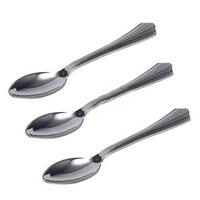 Gerçek Metal Görünümlü Silver Plastik Kaşık 18 Adet