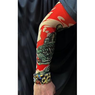 Giyilebilir Kol Dövmesi Çorap Dövme 3D Baskılı Kol Bacak Dövme 2 Adet Model 10