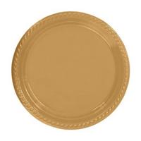 Gold Plastik Tabak 22 cm 25li