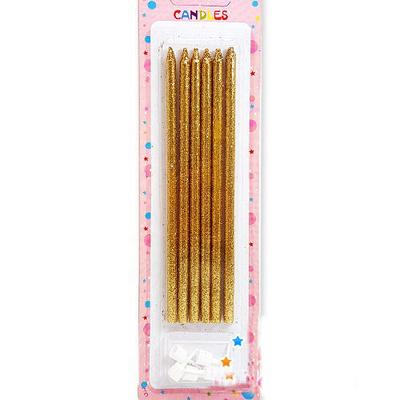 Gold Simli Pasta Mumu 6 Adet 16 cm 