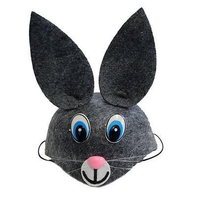 Gri Renk Kulaklı Tavşan Şapkası Hayvan Şapkası
