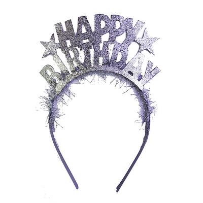 Gümüş Renk Happy Birthday Yazılı Eva Doğum Günü Parti Tacı