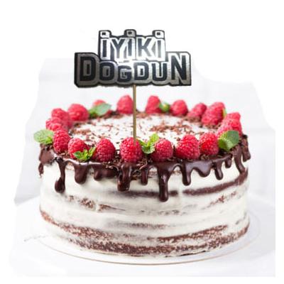 Gümüş Renk İyiki Doğdun Yazılı Kürdan Süsü 2 Adet 8X8 cm