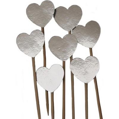 Gümüş Renk Kalp Şekilli Kürdan Süs 15 Adet