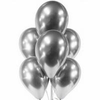 Gümüş Renk Krom Balon 5 Adet