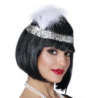 70'ler 80'ler ve 90'lar Temalı Gümüş Renk Çarliston Saç Bandı 