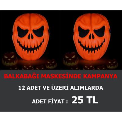 Halloween Balkabağı Maskesi - Kabak Maske - Kampanyalı Halloween Maske