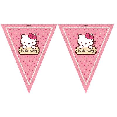 Hello Kitty Temalı Üçgen Bayrak Flama Süsleme 3.2 Metre