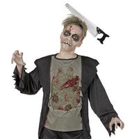 Kafaya Saplanmış Halloween Kanlı Testere Şaka Tacı 