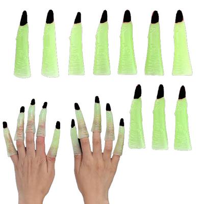 Karanlıkta Yanan Halloween Cadılar Bayramı Siyah Cadı Tırnakları 10 Adet