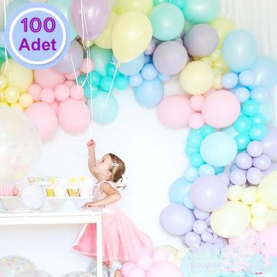 Karışık Renk Makaron Pastel Balon 100 Adet 12 İnch