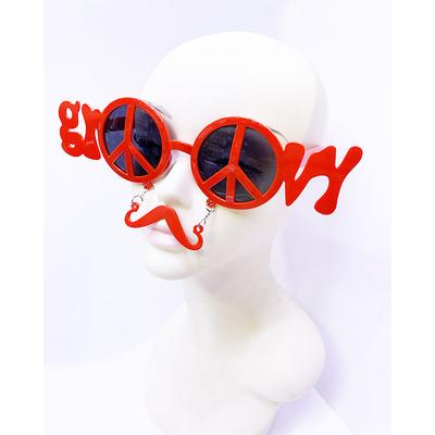 Kırmızı Renk Groom Yazılı Bıyıklı Damat Gözlüğü 7x21 cm