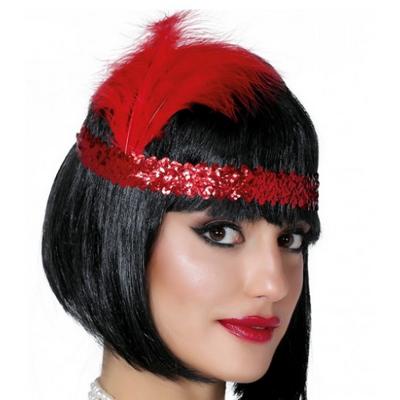 70'ler 80'ler ve 90'lar Temalı Kırmızı Renk Çarliston Saç Bandı 