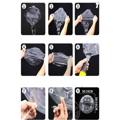 Kırmızı Tüylü Dekorasyon Şeffaf Balon 24 İnch 