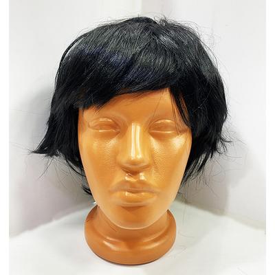 Kısa Model Düz Kesim İçi Astarlı Erkek Peruğu Siyah Renk